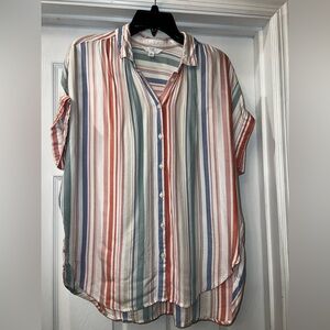 Time and Tru plaid button-down top